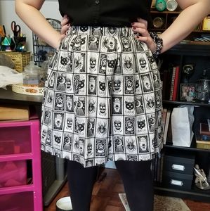 Spooky Tarot Halloween Pleated skirt